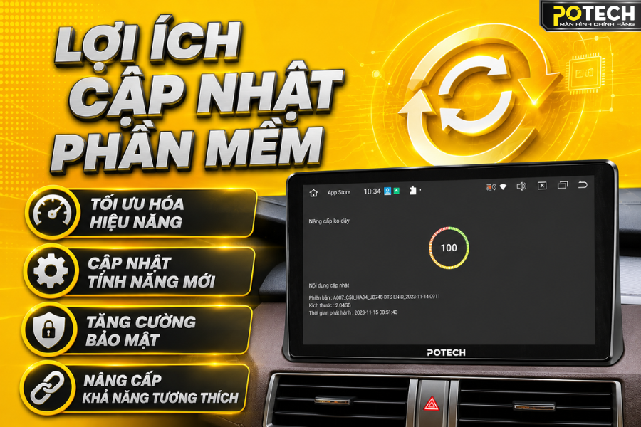 Lợi &iacute;ch khi biết c&aacute;ch cập nhật phần mềm m&agrave;n h&igrave;nh android &ocirc; t&ocirc;