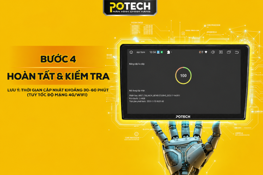 Bước 4 - Ho&agrave;n tất cập nhật v&agrave; tối ưu thiết bị
