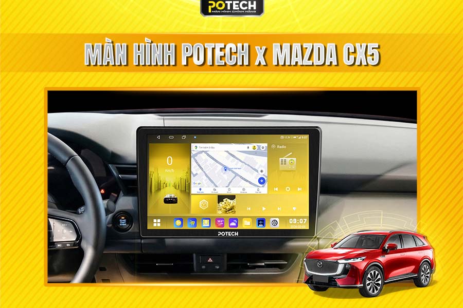 Lắp m&agrave;n h&igrave;nh Android Potech cho xe Mazda CX-5?