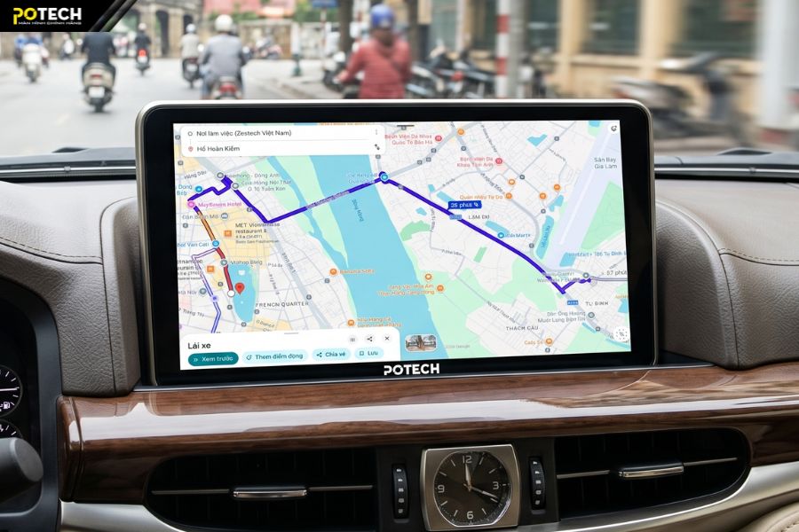 Google Maps l&agrave; ứng dụng cần thiết cho m&agrave;n h&igrave;nh Android &ocirc; t&ocirc;