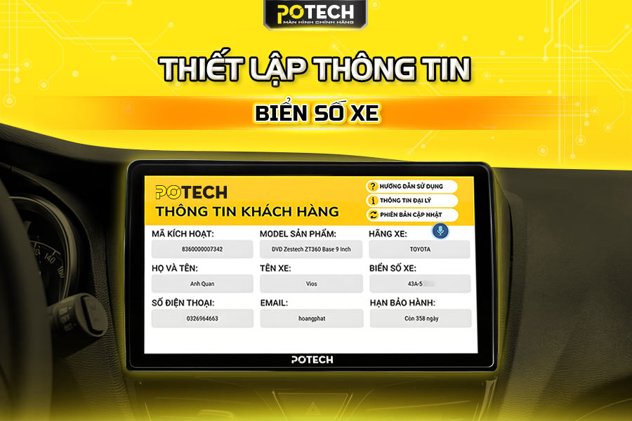 Thiết lập th&ocirc;ng tin biển số xe trong c&agrave;i đặt bảo h&agrave;nh