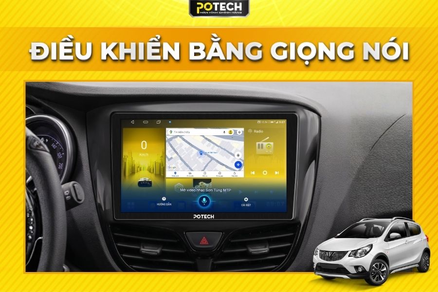 Điều khiển M&agrave;n h&igrave;nh Android Potech cho xe VinFast Fadil bằng giọng n&oacute;i