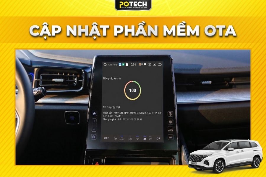 Cập nhật phần mềm Android Box Potech cho xe Hyundai Custin qua mạng OTA