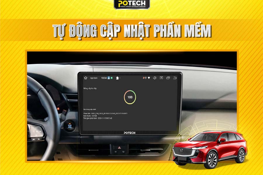 Cập nhật phần mềm m&agrave;n h&igrave;nh Android Potech cho xe Mazda CX-5 qua mạng OTA