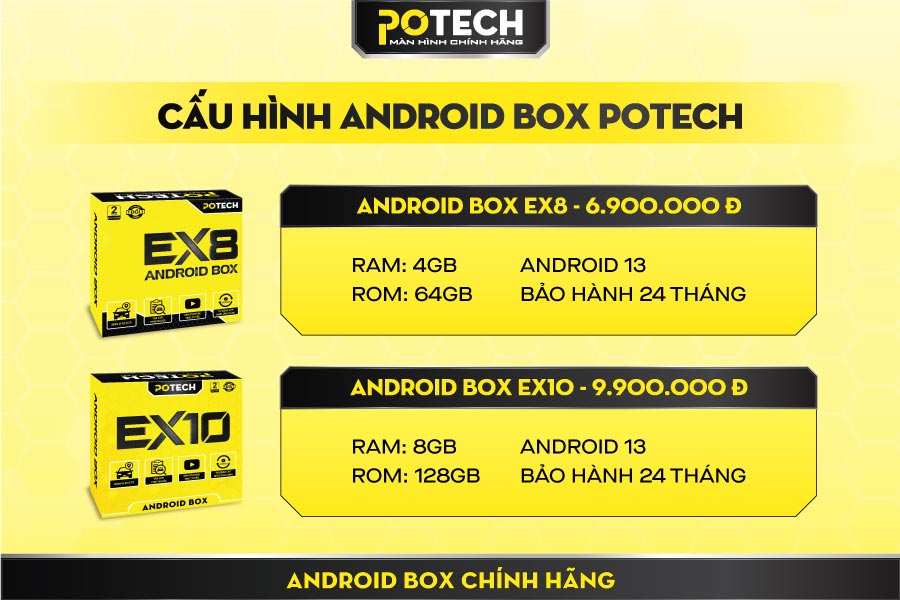 So s&aacute;nh cấu h&igrave;nh Android Box Potech EX8 v&agrave; EX10