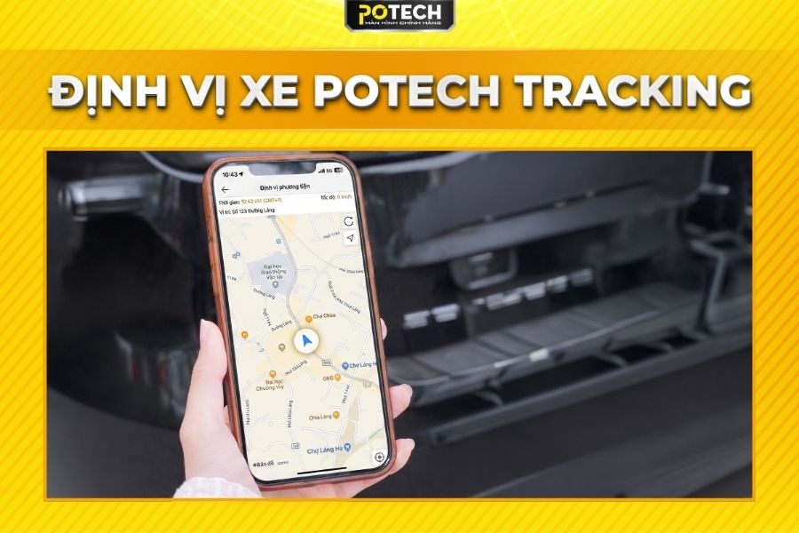 Gi&aacute;m s&aacute;t xe từ xa với Potech Tracking tr&ecirc;n m&agrave;n h&igrave;nh Android Potech cho xe Hyundai Tucson