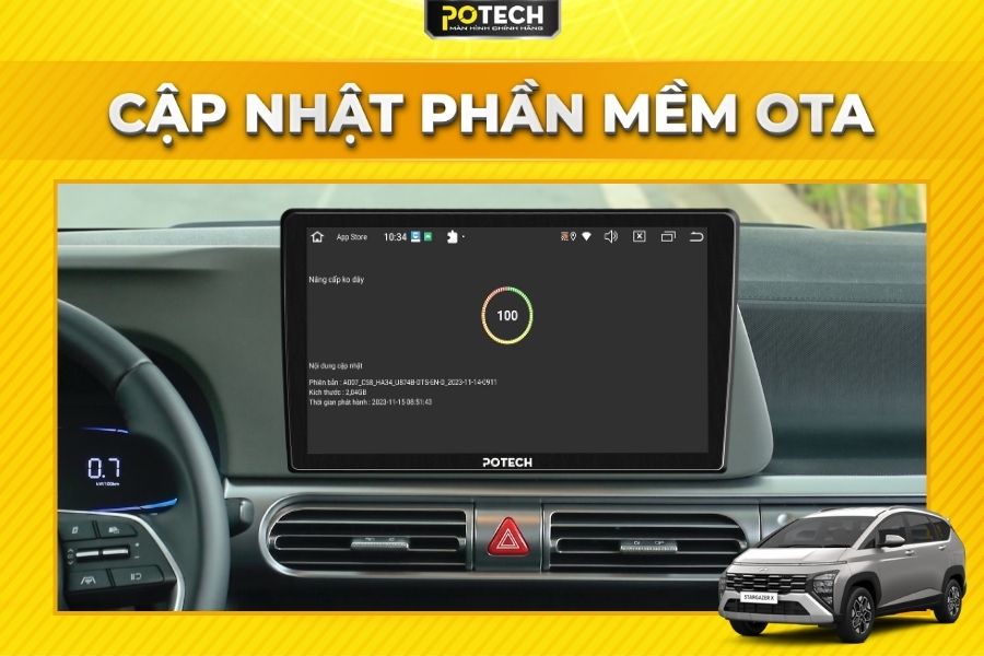 N&acirc;ng cấp hệ thống m&agrave;n h&igrave;nh Android Potech cho xe Hyundai Stargazer